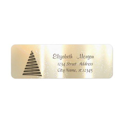 ElegantStylish Gold Christmas Tree Label