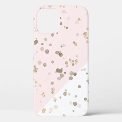 Elegant stylish gold confetti dots geometric iPhone 12 pro case