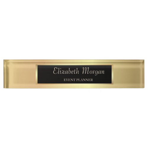 Elegant Stylish Gold Desk Name Plate