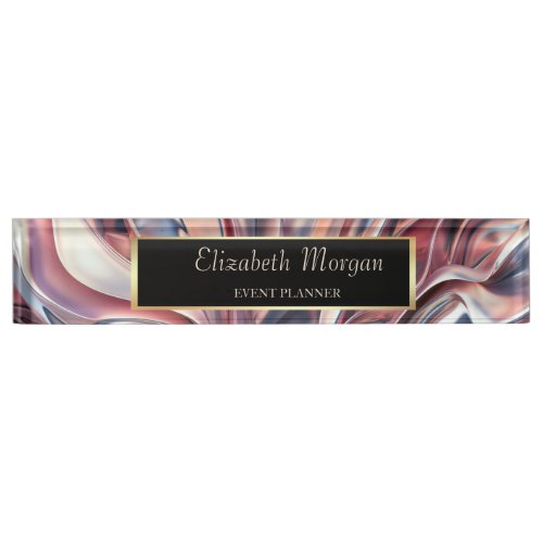 Elegant Stylish Gold FrameAbstract Desk Name Plate