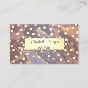 Elegant Stylish,Gold Frame,Confetti,Dots Business Card
