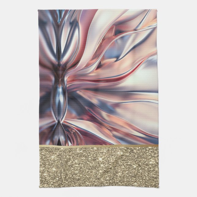 Elegant Stylish Gold Glitter,Abstract  Kitchen Towel (Vertical)