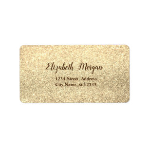 Elegant Stylish Gold Glitter, Bokeh Label