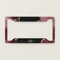 Elegant Stylish Gold Glitter Burgundy Agate 