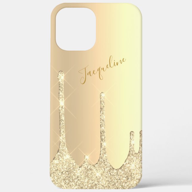 Elegant stylish gold glitter drips Case-Mate iPhone case (Back)