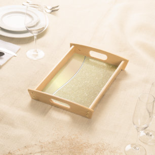 Elegant Stylish Gold Glitter Serving Tray