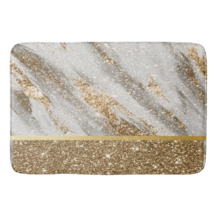 Elegant Stylish Gold Glitter Shiny Bath Mat