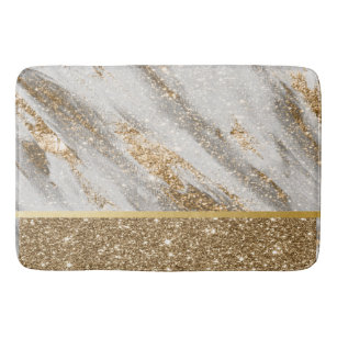 Elegant Stylish Gold Glitter Shiny  Bath Mat
