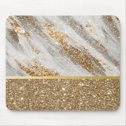 Elegant Stylish Gold Glitter Shiny Mouse Pad