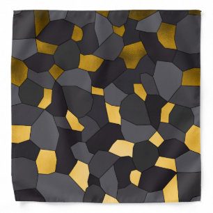 Elegant stylish gold grey and black mosaic bandana