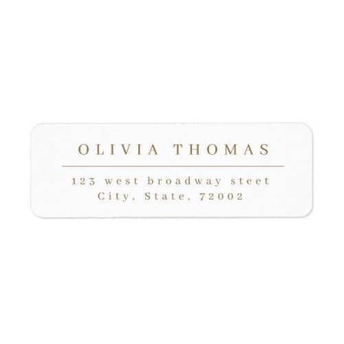 Elegant stylish gold minimalist return address label