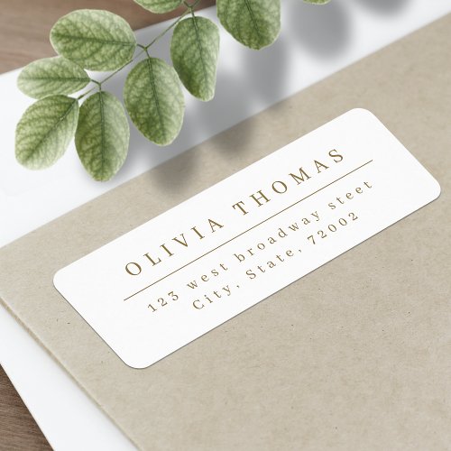 Elegant stylish gold minimalist return address label