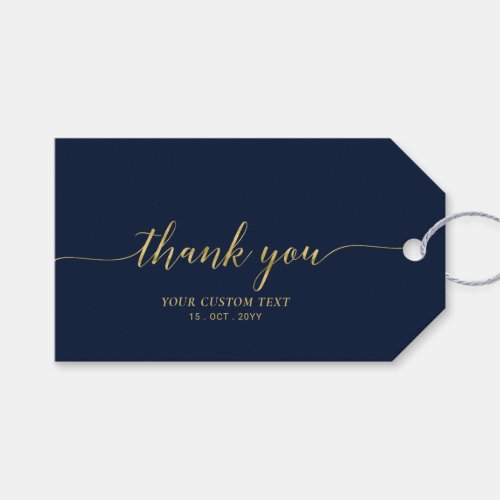 Elegant Stylish Gold Navy Party Favor Thank you Gift Tags