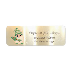 Elegant,Stylish Gold Nordic Gnome,Pine Tree Label