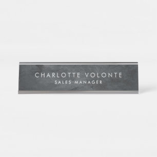 Elegant Stylish Gray Professional Art Desk Name Plate