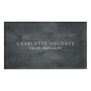 Elegant Stylish Gray Professional Art Name Tag