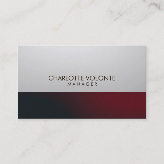 Elegant Stylish Gray Red Artwork Professional Business Card (Front)
