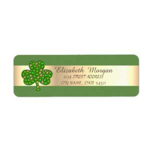 Elegant Stylish,Green , Shamrock Address Label
