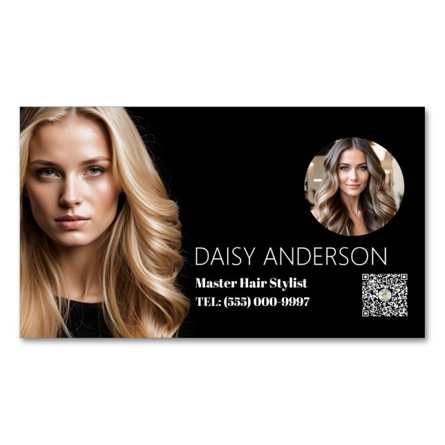 Elegant stylish Hairstylist  Business  Business Card Magnet (Front)