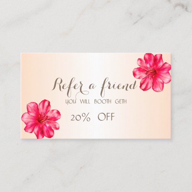 Elegant Stylish Hibiskus Referral Card (Front)