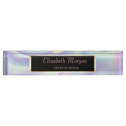 Elegant Stylish Holographic Frame Desk Name Plate