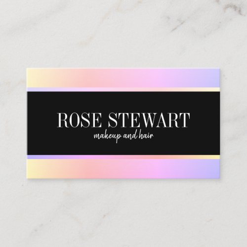 Elegant stylish holographic makeup and hair business card
