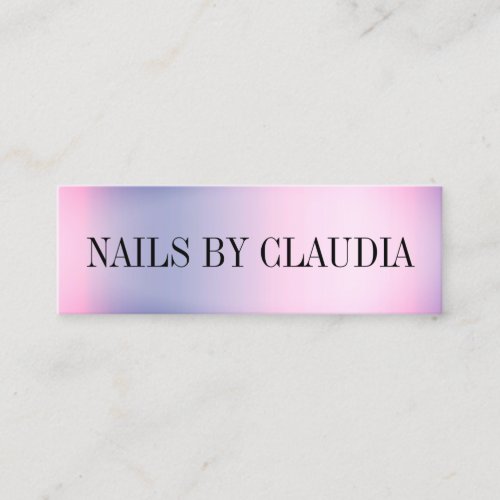 Elegant stylish holographic rose gold purple nails mini business card