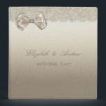 Elegant Stylish, Lace ,Bow  Wedding 3 Ring Binder<br><div class="desc">Elegant lace and bow  on shiny background.</div>