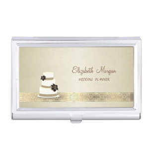 Elegant Stylish ,Lace,Wedding Cake Business Card Case