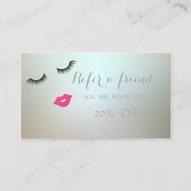 Elegant ,Stylish,Lashes,Lips  Referral Card (Front)
