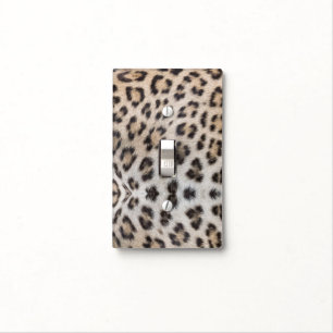 Elegant stylish leopard cheetah fur animal print light switch cover