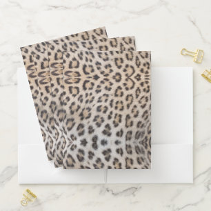 Elegant stylish leopard cheetah fur animal print pocket folder