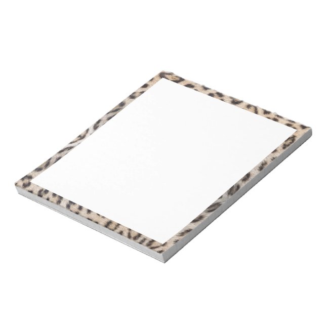 Elegant stylish leopard cheetah fur print border notepad (Rotated)