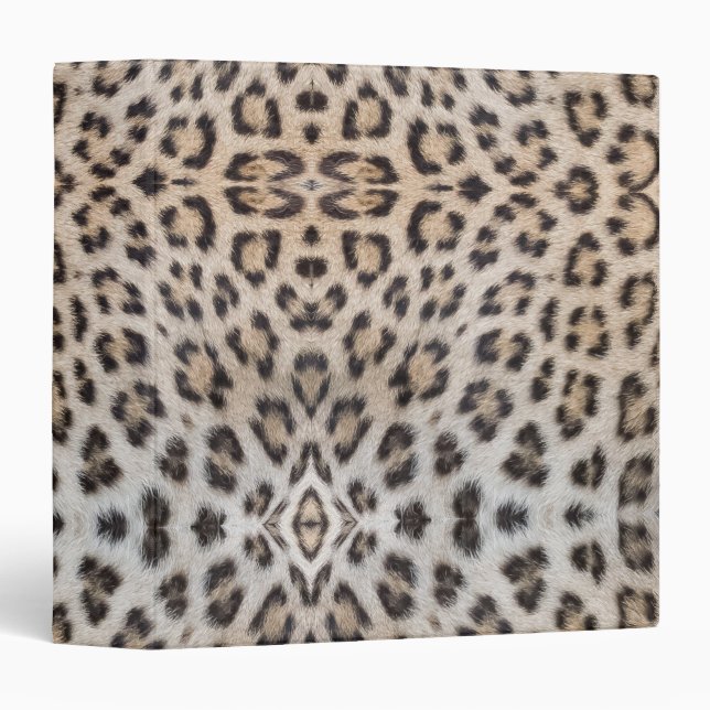 Elegant stylish leopard cheetah fur print pattern 3 ring binder (Front/Spine)