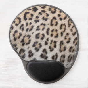 Elegant stylish leopard cheetah fur print pattern gel mouse pad