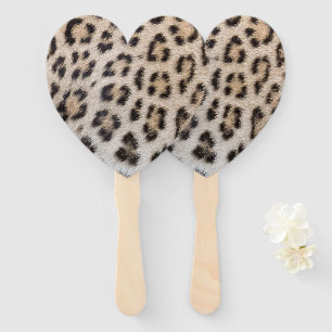 Elegant stylish leopard cheetah fur print pattern hand fan