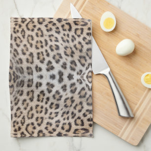 Elegant stylish leopard cheetah fur print pattern kitchen towel