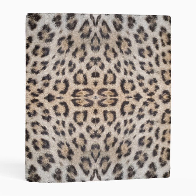 Elegant stylish leopard cheetah fur print pattern mini binder (Front/Spine)
