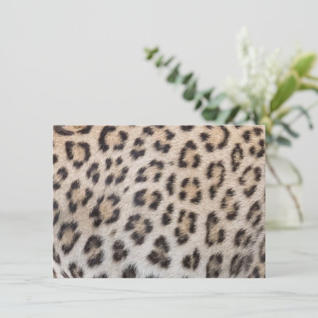 Elegant stylish leopard cheetah fur print pattern note card (Standing Front)