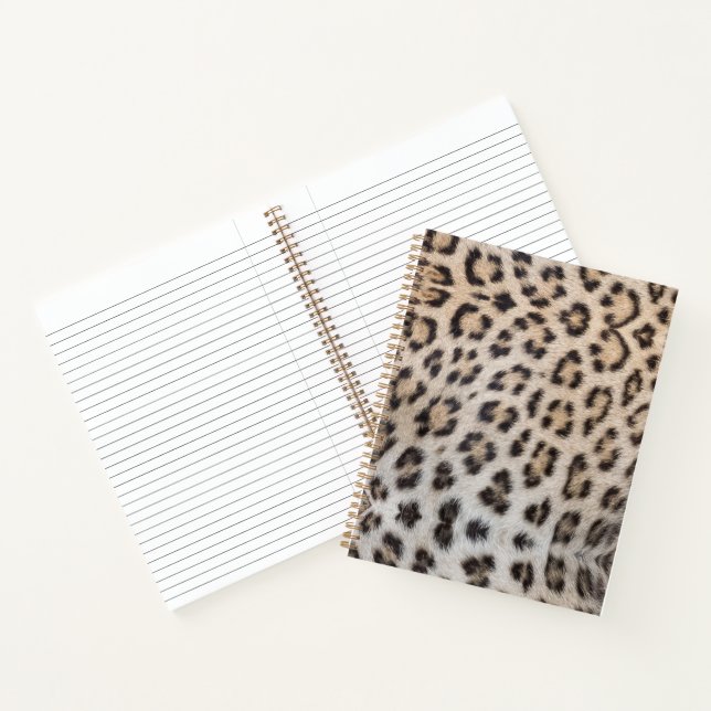 Elegant stylish leopard cheetah fur print pattern notebook (Inside)