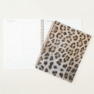 Elegant stylish leopard cheetah fur print pattern planner