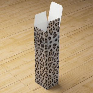 Elegant stylish leopard cheetah fur print trendy wine box