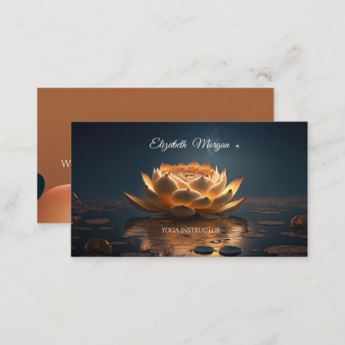 Elegant Stylish Lotus Yoga Instructor Business Card