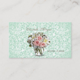 Elegant Stylish  Luxury Chic,Damask ,Flowers Business Card