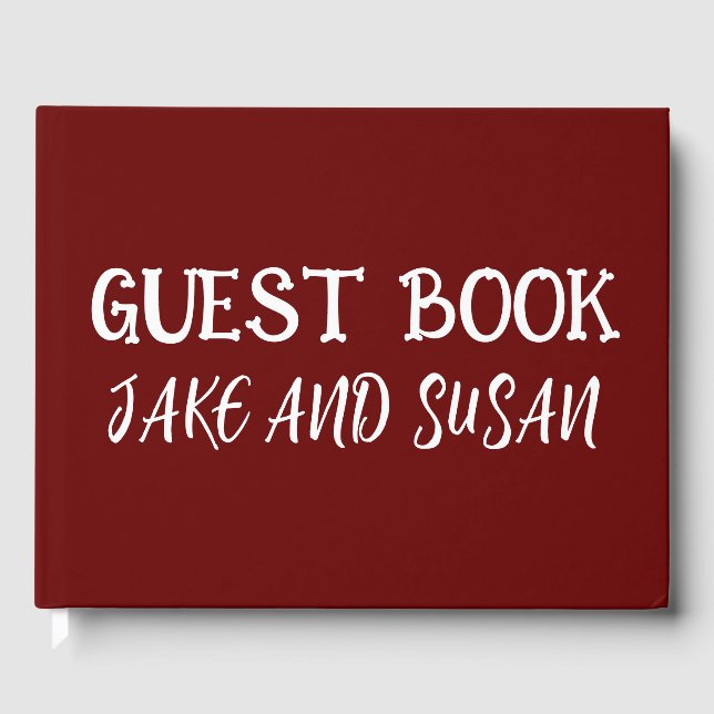 ELEGANT STYLISH MAROON WEDDING Guest Book (Front)