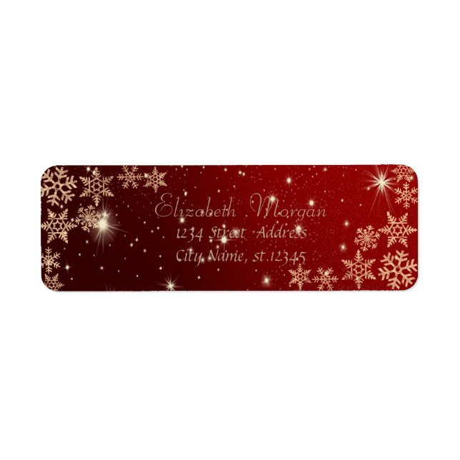 Elegant,Stylish Merry Christmas,Snowflakes Label (Front)