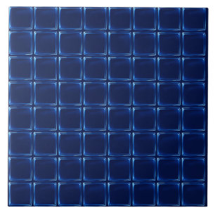 Elegant stylish Midnight Navy Blue Buffalo Plaid Ceramic Tile