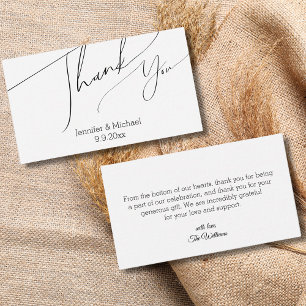 elegant stylish minimalist chic wedding thank you note card