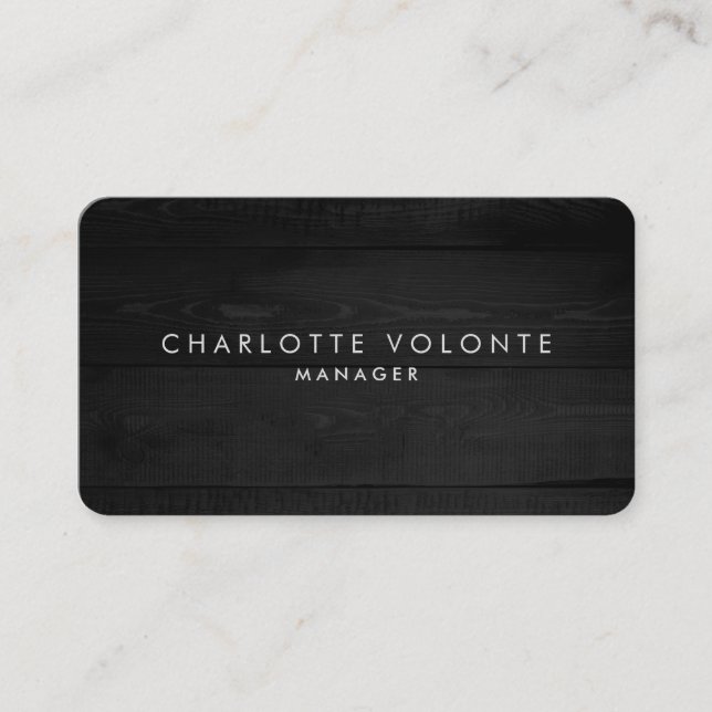Elegant Stylish Minimalist Gray Wood Professional Business Card (Front)
