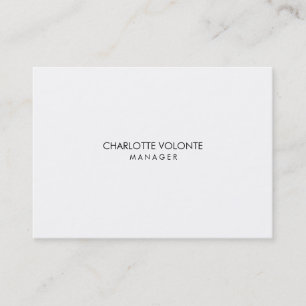 Elegant Stylish Minimalist White Professional Business Card